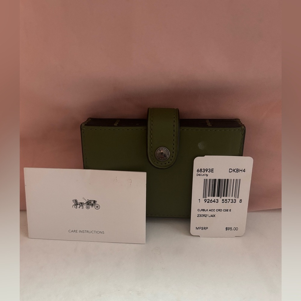 Coach Olive Green Accordion Wallet